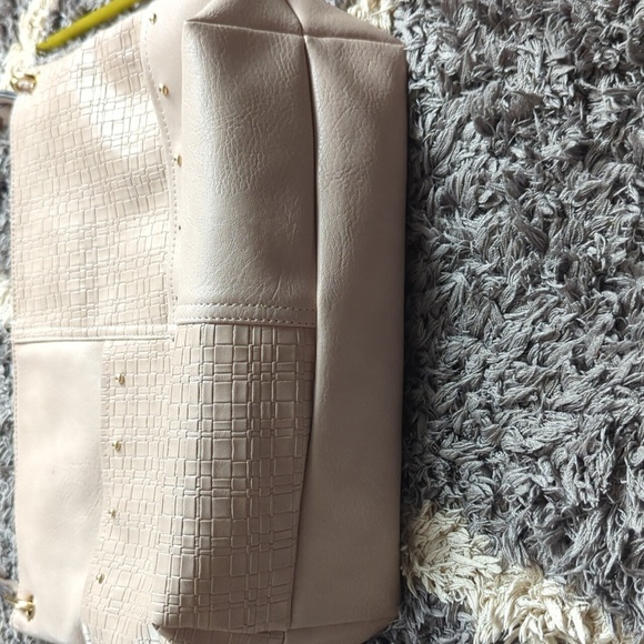 Rosetti Studded Hobo Bag in Cream with Gold Accents Lots of Storage - Picture 6 of 11